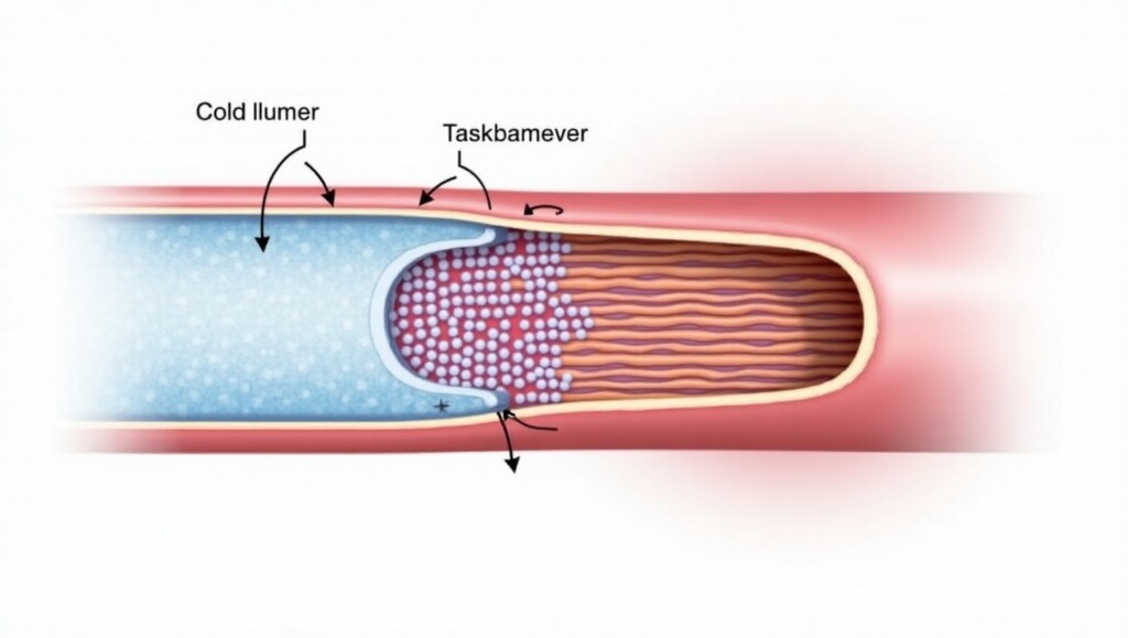Segment 2: Diagram illustrating cold-induced vasoconstriction in blood vessels