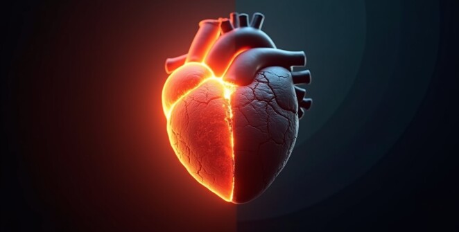 A dramatic split-screen image. On the left side, a glowing, healthy heart with radiant light emanating from it, symbolizing a miracle cure. On the right side, a dark, cracked, and brittle heart, symbolizing a silent killer. Hyper-realistic, cinematic lighting, high contrast, symbolic representation of health and danger, 4K.